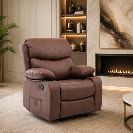 MAYFAIR SINGLE RECLINER 152 POLYSTER (TECHNOLOGICAL FABRIC) WITH CUP HOLDER