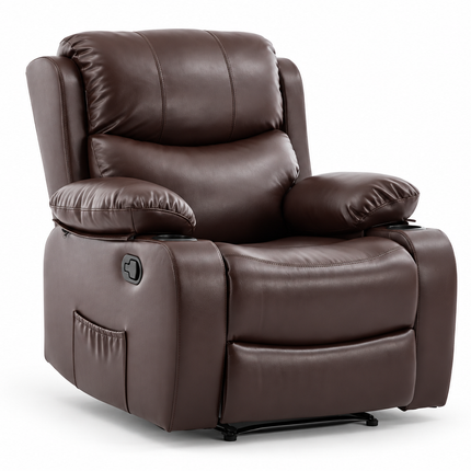 MAYFAIR SINGLE RECLINER 152 LEATHER WITH CUP HOLDER