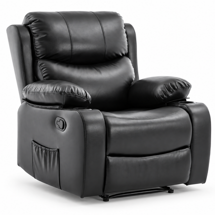 MAYFAIR SINGLE RECLINER 152 LEATHER WITH CUP HOLDER