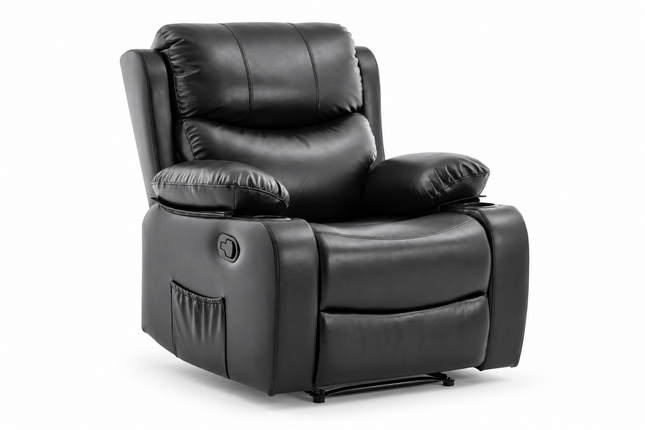 MAYFAIR SINGLE RECLINER 152 LEATHER WITH CUP HOLDER - Legend Appliances