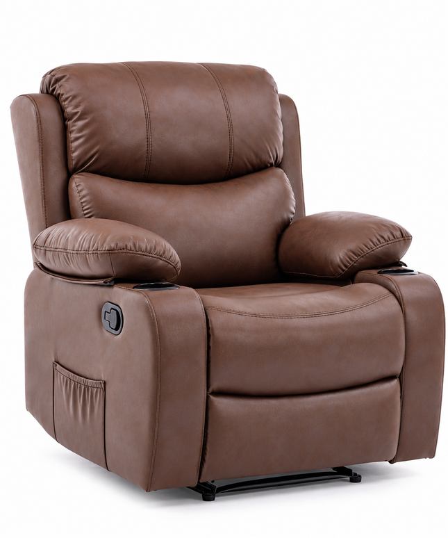 MAYFAIR SINGLE RECLINER 152 POLYSTER (TECHNOLOGICAL FABRIC) WITH CUP HOLDER - Legend Appliances